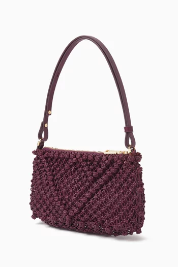 Macrame Clutch in Leather