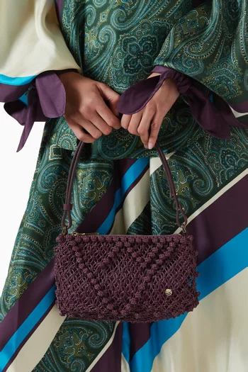 Macrame Clutch in Leather