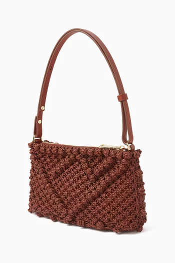 Macrame Clutch in Leather