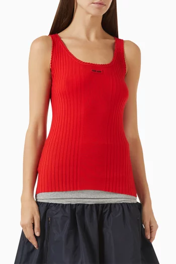 Rib-knit Tank Top in Virgin Wool