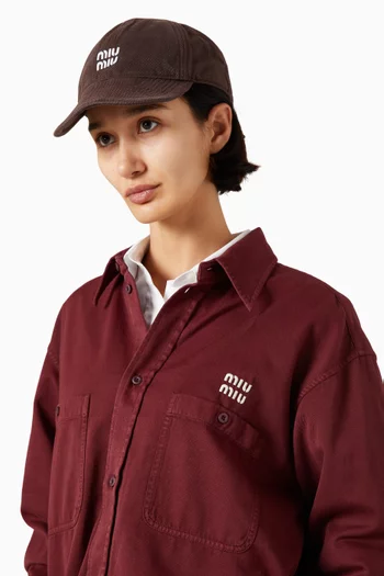 Logo Baseball Cap in Denim
