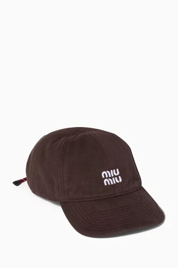 Logo Baseball Cap in Denim