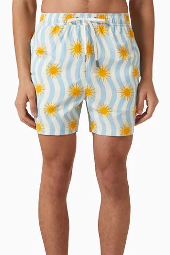 Charles Swim Shorts in Seersucker