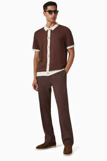 Straight-leg Pants in Linen-blend
