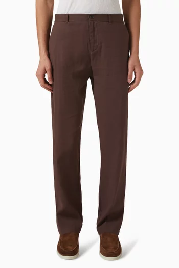 Straight-leg Pants in Linen-blend