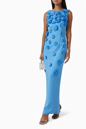 Dali Floral Appliqué Maxi Dress