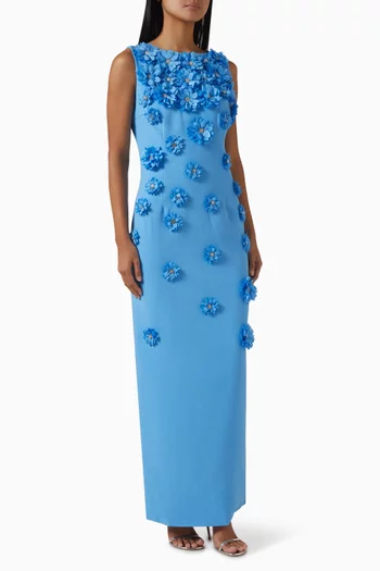 Dali Floral Appliqué Maxi Dress