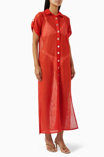 Tefi Semi-sheer Shirtdress