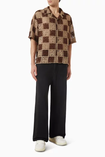 Ma Quad Oversized Camp Shirt in Crochet