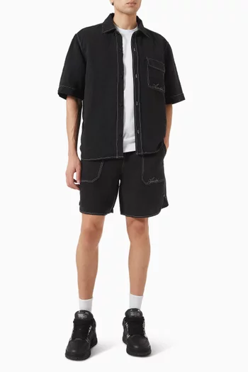 Script Pocket Shirt in Linen-blend