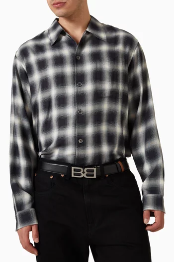 B Twice Reversible Belt in Leather