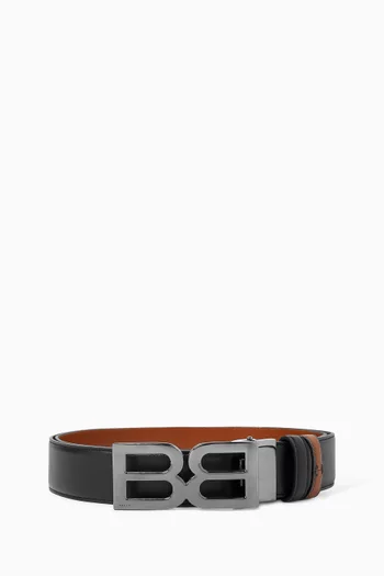 B Twice Reversible Belt in Leather
