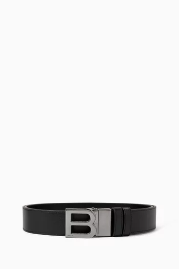 B Logo Reversible Belt in Leather