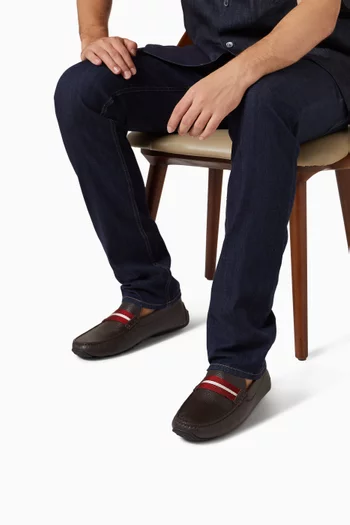 Perthy Pilot Driver Shoes in Grained Leather