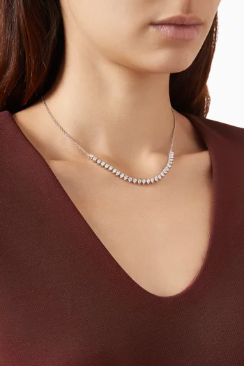 Front CZ Pear Delicate Necklace in Gold-plated Brass