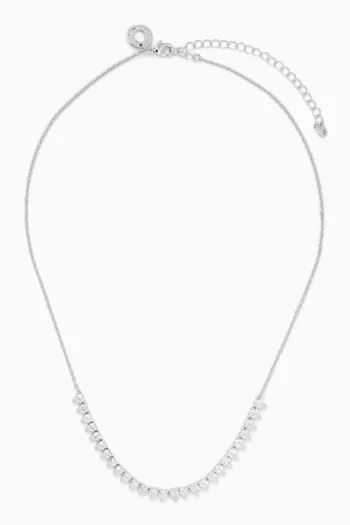 Front CZ Pear Delicate Necklace in Gold-plated Brass