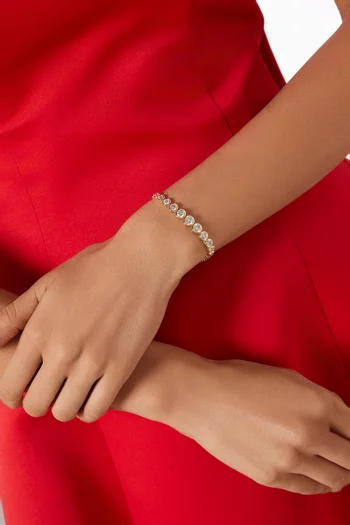 Graduated Centre Tennis Bracelet in Gold-plated Brass
