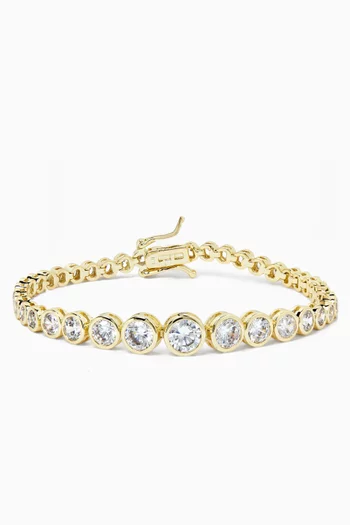 Graduated Centre Tennis Bracelet in Gold-plated Brass