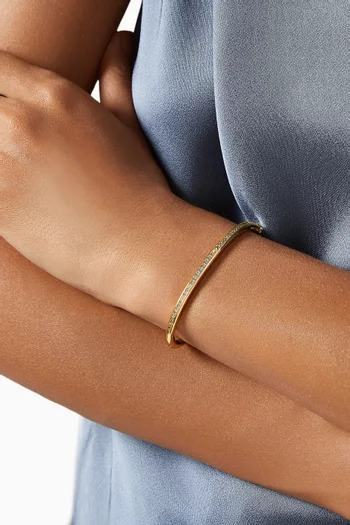 Graduated CZ Bangle Bracelet in Rhodium-plated Brass