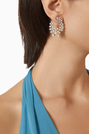 Scatter CZ Earrings in Rhodium-plated Brass