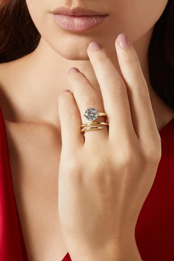 Round Coil Spiral Ring in Gold-plated Brass