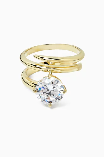Round Coil Spiral Ring in Gold-plated Brass