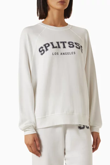Andie Oversized Fleece Varsity Graphic Sweatshirt