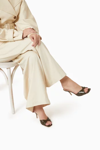 Perla 70 Mules in Croc-embossed Leather