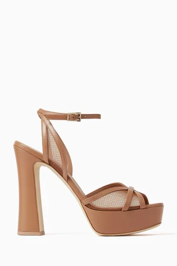 Sylvie 125 Platform Sandals in Mesh & Nappa