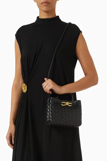 Mini Andiamo Top-handle Bag in Intrecciato Leather