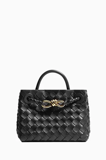 Mini Andiamo Top-handle Bag in Intrecciato Leather