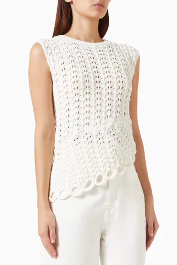 Saez Asymmetric Top in Crochet Knit