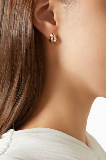 Cleo Diamond & Agate Huggie Earrings in 18kt Rose Gold