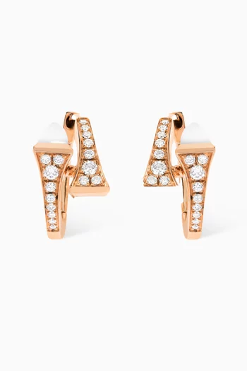 Cleo Diamond & Agate Huggie Earrings in 18kt Rose Gold