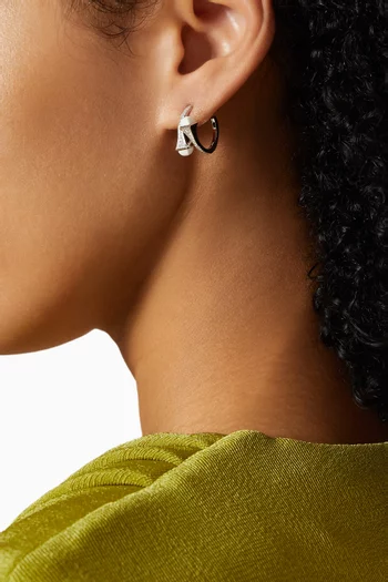 Cleo Diamond & Agate Earrings in 18kt White Gold
