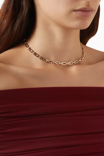Tip-Top Link Diamond Collar Necklace in 18kt Rose Gold