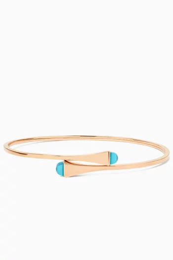 Cleo Sea Blue Chalcedony Slip-on Bracelet in 18kt Rose Gold