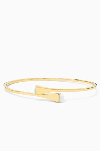 Cleo White Agate Slip-on Bracelet in 18kt Gold