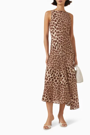 Romy Printed Dress in Silk Jianhong Crepe