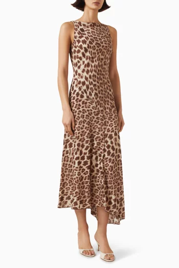 Romy Printed Dress in Silk Jianhong Crepe