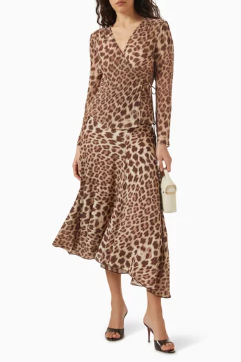 Pixie Printed Skirt in Silk Jianhong Crepe