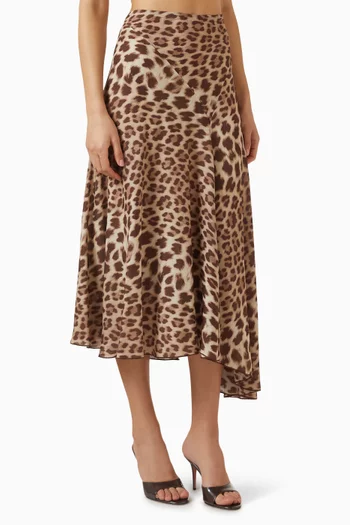 Pixie Printed Skirt in Silk Jianhong Crepe