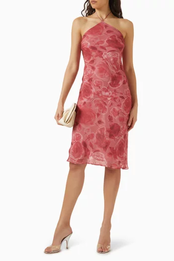 Electra Halterneck Dress in Silk