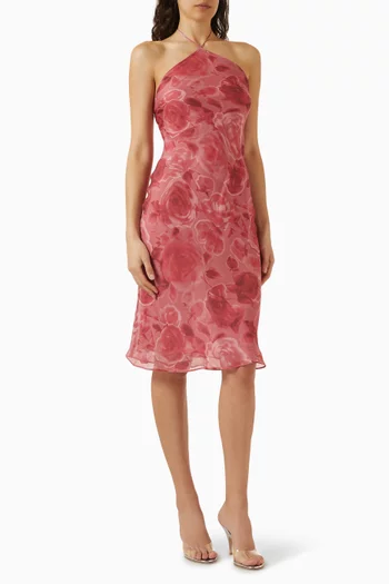 Electra Halterneck Dress in Silk