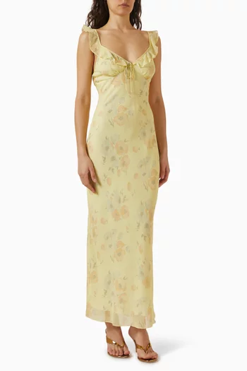 Heidi V-neck Dress in Silk Georgette