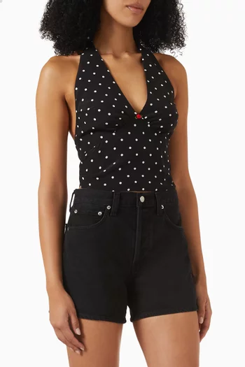Bijou Halterneck Top in Silk Crepe