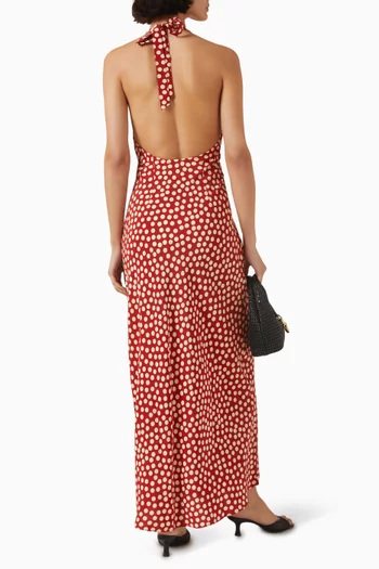 Simone Halterneck Dress in Silk Crepe