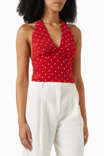 Bijou Halterneck Top in Silk Crepe