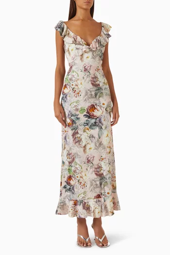 Gemma Ruffle Dress in Viscose Blend