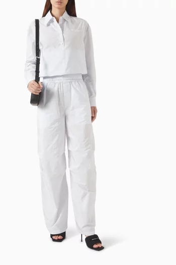 Bungee Hem Cropped Shirt